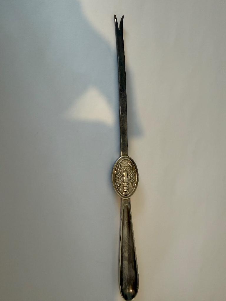 Verzilverde kreeftenvork Wellner, Antiek en Kunst, Antiek | Bestek, Ophalen of Verzenden