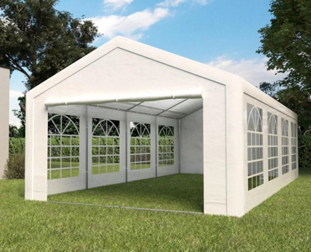 Profi 4x8m Paviljoen Carport Partytent Met Grondframe. Wit, Tuin en Terras, Partytenten, Nieuw, Partytent, 8 meter of meer, Ophalen of Verzenden