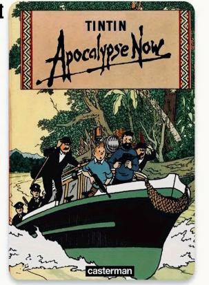 metalen schilderij Tin Tin Kuifje 20-30cm Apocalypse now, Verzenden, Nieuw