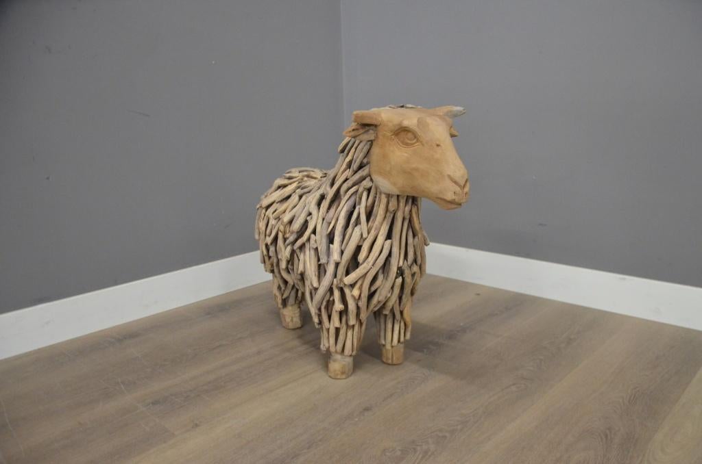 Handgemaakt Teak Schaap (60 cm), Ophalen
