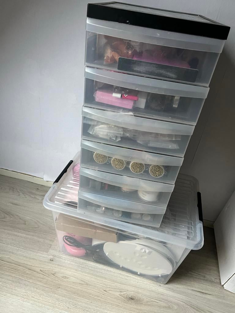 Complete Nagelset met Acryl, Gellak, Nailart & Apparatuur, Ophalen, Gebruikt, Overige kleuren, Handen en Nagels