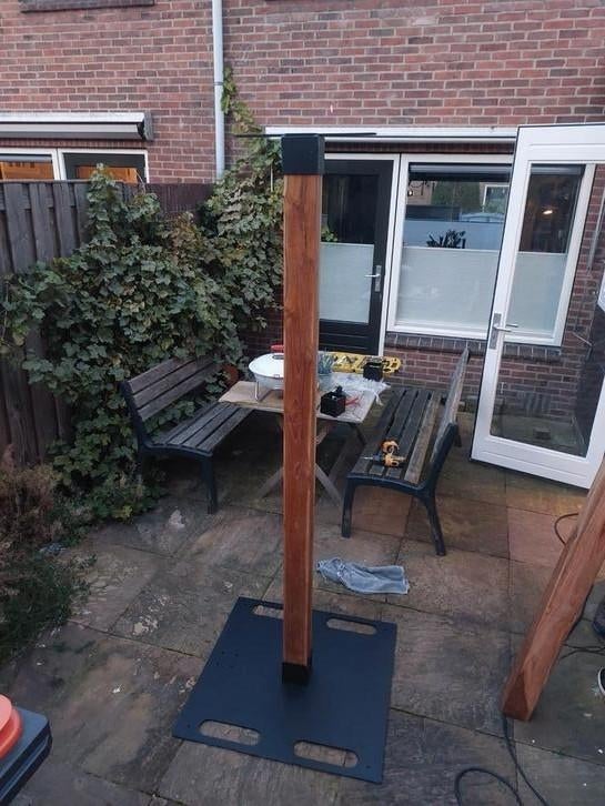 2x custom totempaal - Teak - DMX - powercon - truss, Ophalen of Verzenden, Zo goed als nieuw, Licht