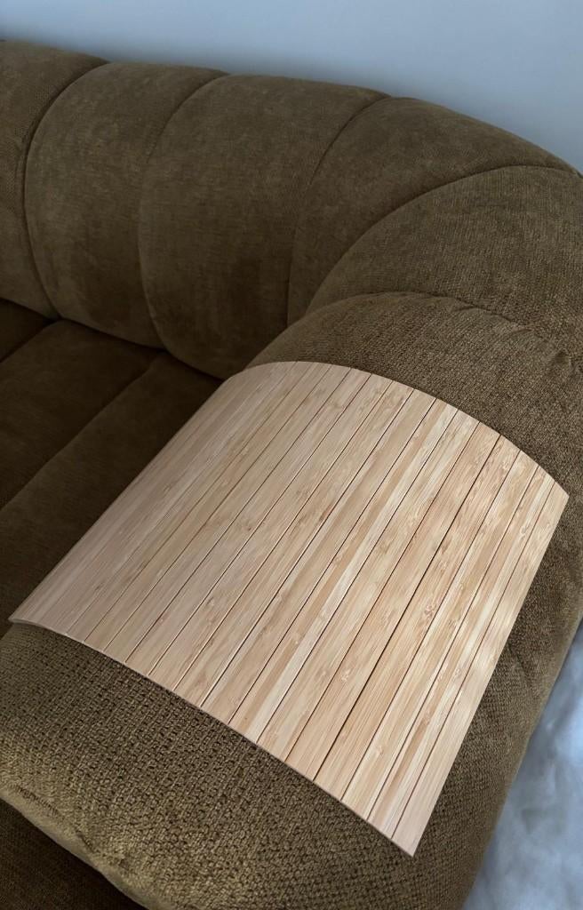 Flexibel dienblad voor armleuning bank, bamboe stijl, Ophalen, Zo goed als nieuw, Rechthoekig, Overige materialen