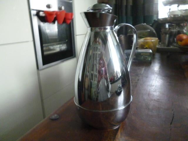 2 x Alfi retro vintage thermoskan 1,3 L chroom, Ophalen of Verzenden, Zo goed als nieuw
