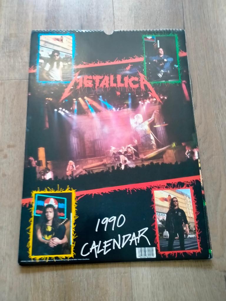 Metallica 1990 vintage kalender muziek hardrock metal, Ophalen of Verzenden, Gebruikt, Kleding