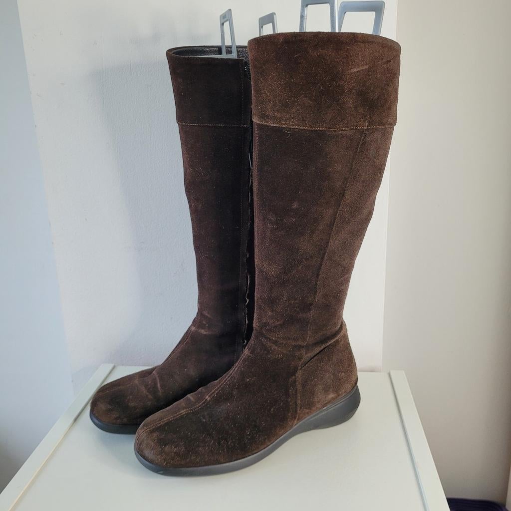 Wolky kniehoge laarzen maat 37 sude leer bruin, Hoge laarzen, Wolky, Bruin, Ophalen of Verzenden