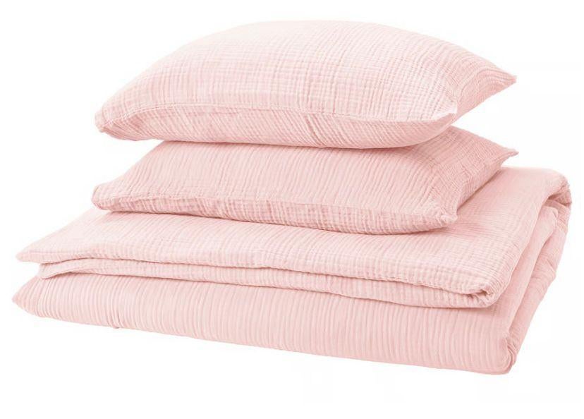 Ikea dekbedovertrek 240x220 en 2 kussenslopen, bleekroze, Dekbedovertrek, Ophalen of Verzenden, Roze, Nieuw
