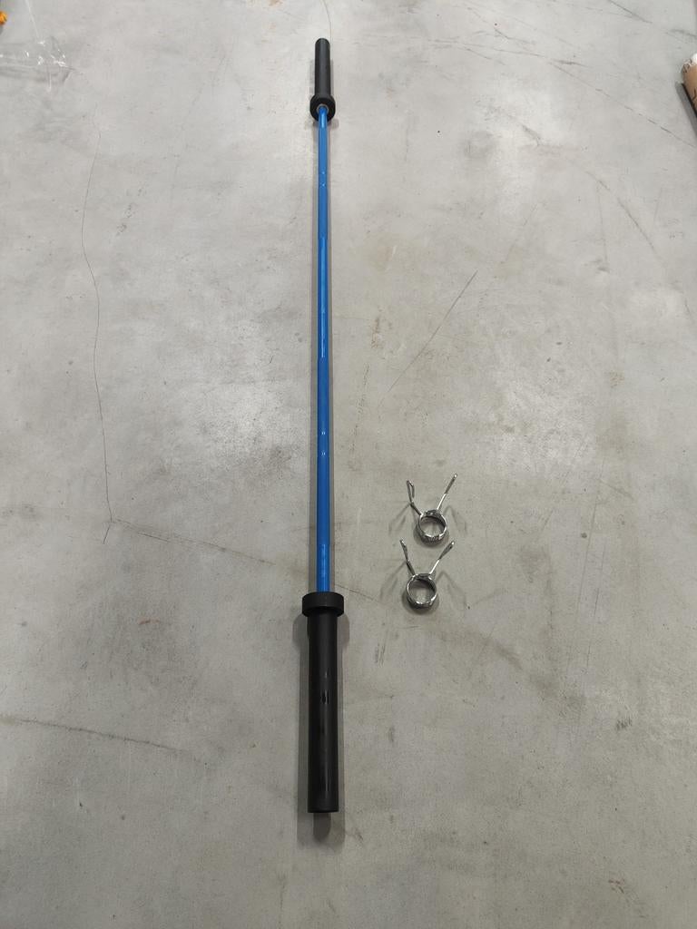 Blauwe 15kg Halterstang - Massiv, Sport en Fitness, Benen, -, -, Ophalen of Verzenden