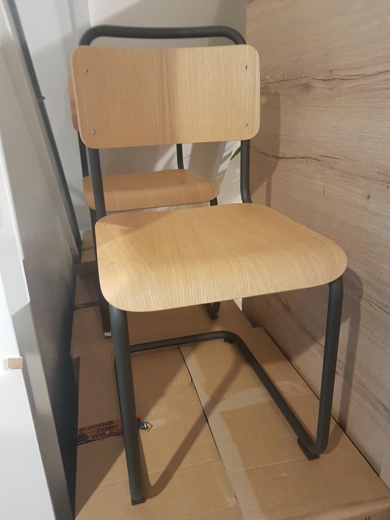 Gispen Stoel 101 Eiken antraciet, Ophalen, Gebruikt, Hout, Eén