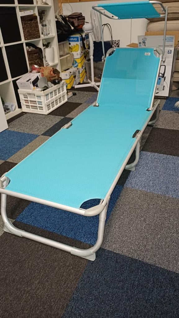 Lichtgewicht Strandbed / Stretcher in Goede Staat, Ophalen, Zo goed als nieuw, Aluminium, Inklapbaar