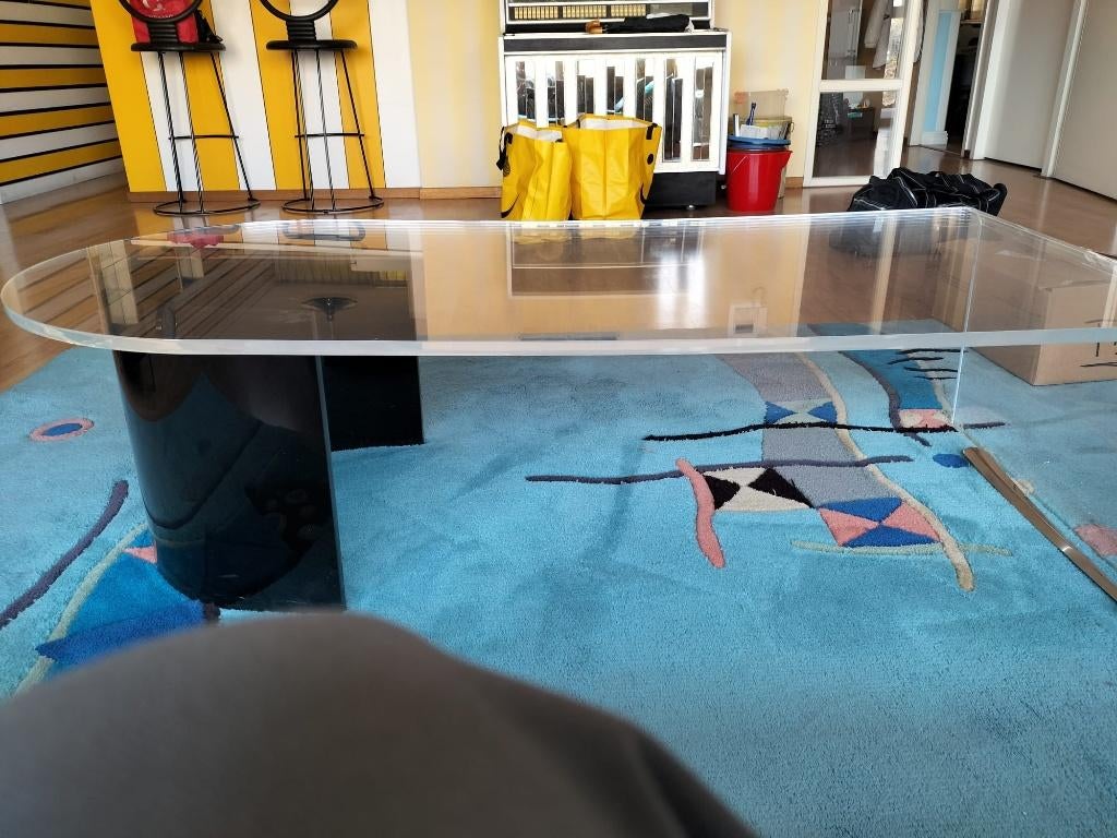 Salontafel, Huis en Inrichting, Tafels | Salontafels, Ophalen, Kunststof, Gebruikt, 100 tot 150 cm