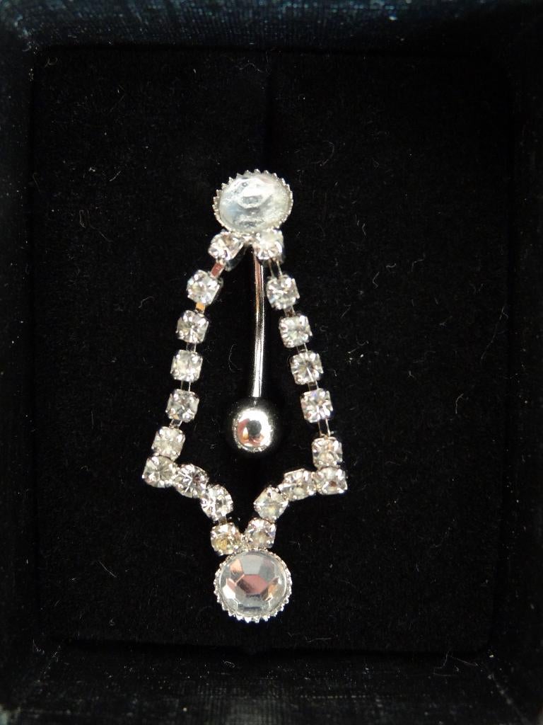 NIEUW! Navelpiercing Met Strassteentjes >Snelle Verzending!<, Sieraden, Tassen en Uiterlijk, Piercings, Navelpiercing, Staal, Ophalen of Verzenden