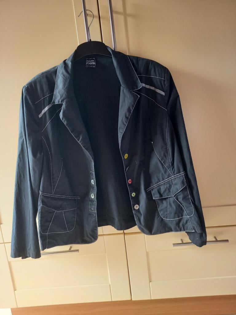 Pause Café mooie zwarte blazer mt 50 (46!) - zgan, Ophalen of Verzenden, Zo goed als nieuw, Maat 46/48 (XL) of groter, Groen