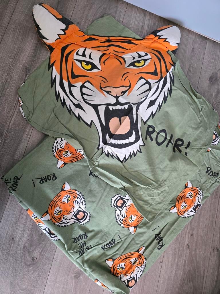 Mooie dekbedovertrek Tijger, maat 140x200 (PW7), Ophalen of Verzenden, Zo goed als nieuw, Jongetje of Meisje, Dekbedovertrek