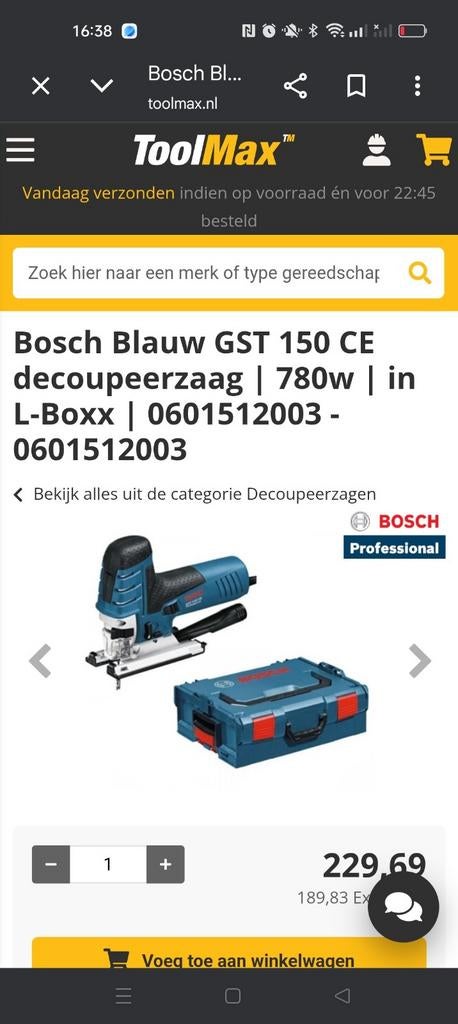 Bosch blauw decoupeer zaagmachine  780 W, Ophalen of Verzenden, Zo goed als nieuw, 1200 watt of meer