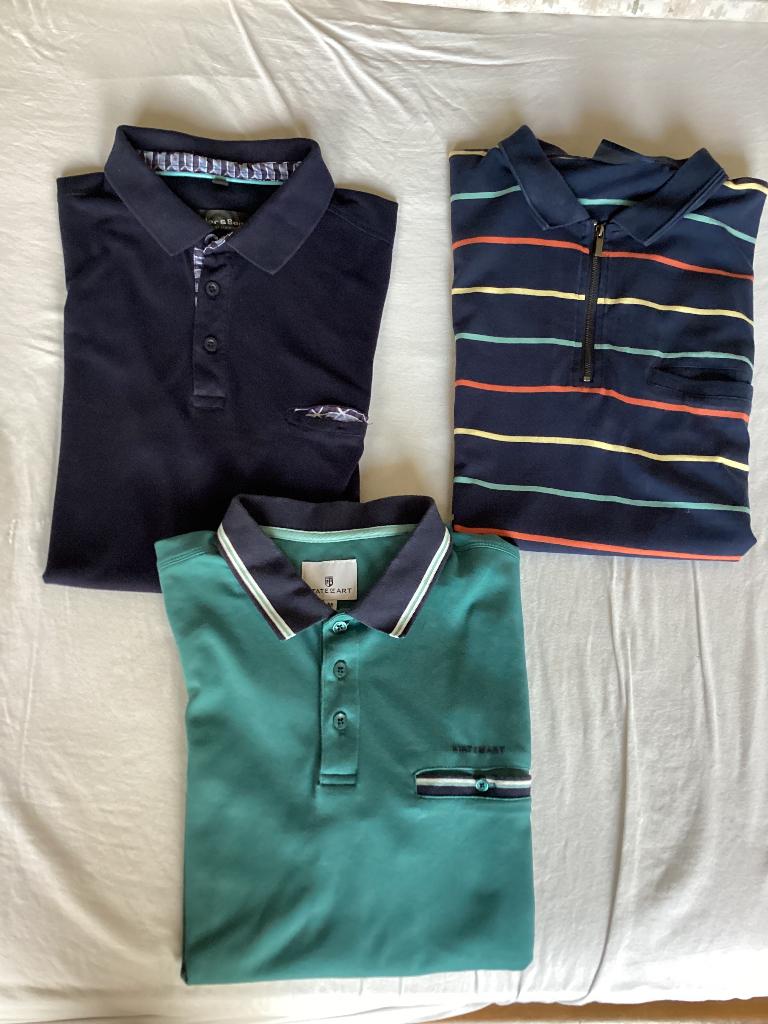 3 heren polo’s maat M, Ophalen of Verzenden, Gedragen, Maat 48/50 (M), Blauw