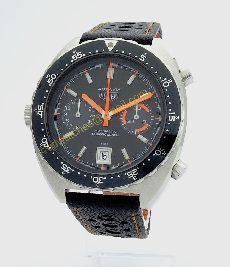Heuer Autavia   11630 MH 1976 Professional Condition Mint, Ophalen, Leer, Staal, Polshorloge