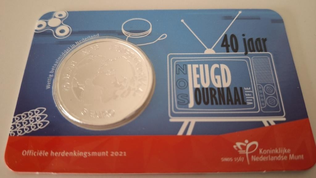 Coincard 2021 - 40 jaar Jeugdjournaal Vijfje - UNC, Verzenden, Overige landen, 5 euro, Setje