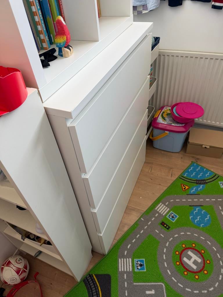 IKEA Malm ladekast wit - 4 lades, Huis en Inrichting, Kasten | Ladekasten, Ophalen, Gebruikt, 100 tot 150 cm, 50 tot 100 cm