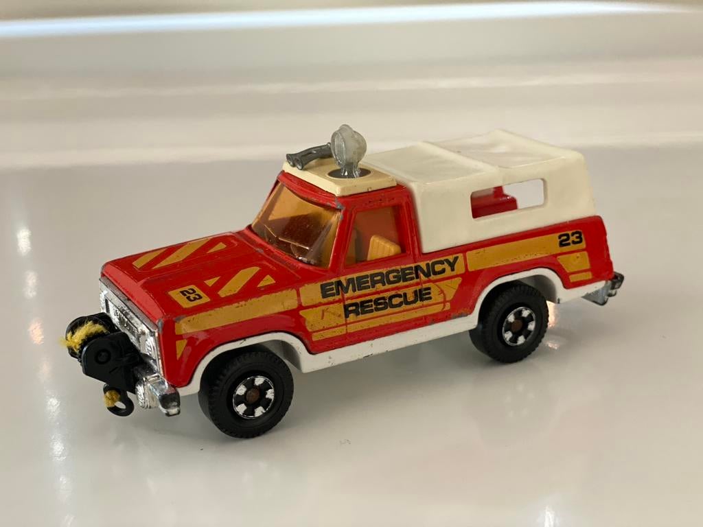 Matchbox Emergency Rescue Jeep #23 - Vintage Speelgoed, Ophalen of Verzenden, Gebruikt