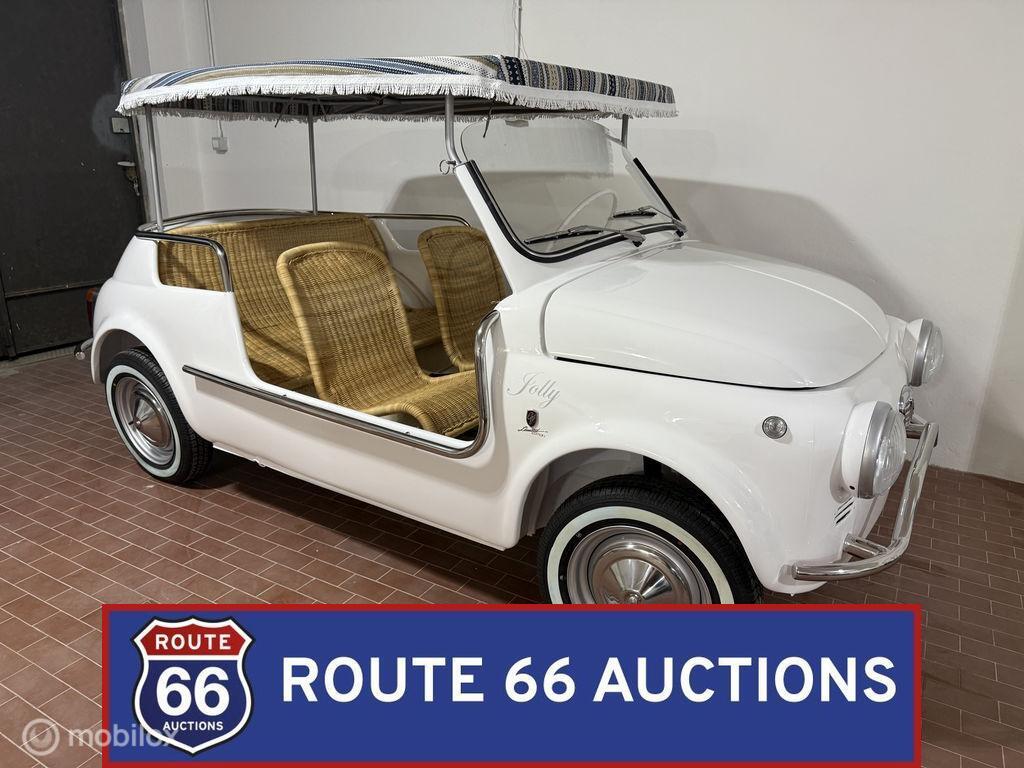 Fiat 500 Jolly America | 1975 | Route 66 Auctions, Overige carrosserieën, Zwart, Bedrijf, Handgeschakeld
