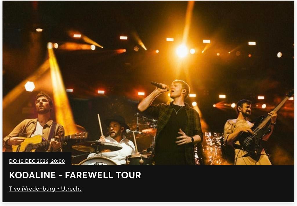 Kodaline tivoli, Tickets en Kaartjes, Drie personen of meer