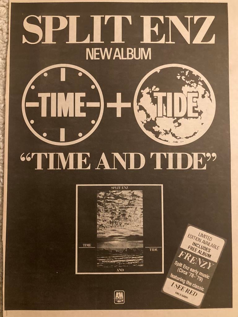 SPLIT ENZ Time And Tide A3 advertentie, Ophalen of Verzenden