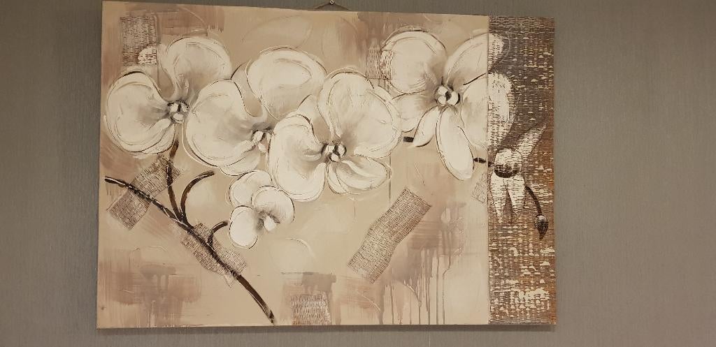 Schilderij Orchidee 70x100, Ophalen, 50 tot 75 cm, Zo goed als nieuw, Schilderij