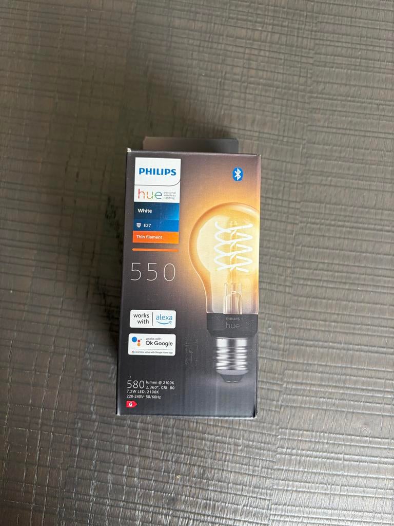 Philips Hue filament standaardlamp A60 E27, Ophalen of Verzenden, Nieuw