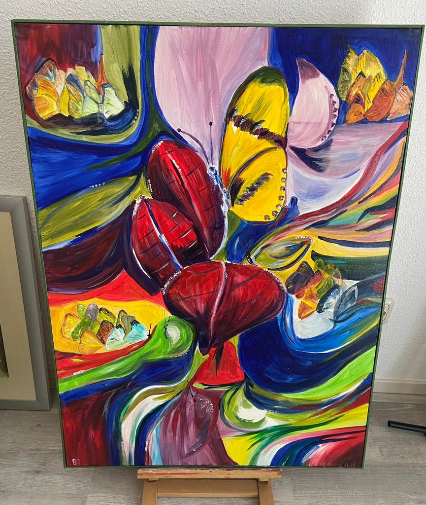 Mooie Vlinder schilderij, Antiek en Kunst, Ophalen