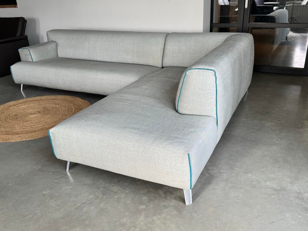 Leolux Oscar Bank - Zacht Mintgroen - Brandschoon! 290 x 220, Leolux oscar, 250 tot 300 cm, Leolux oscar, Hoekbank