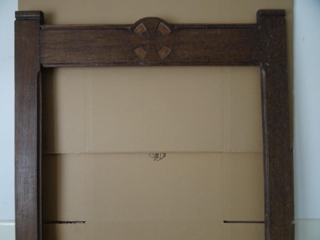 Antieke houten lijst Christus Rex 77x121cm voor doek 64x88cm, Ophalen of Verzenden