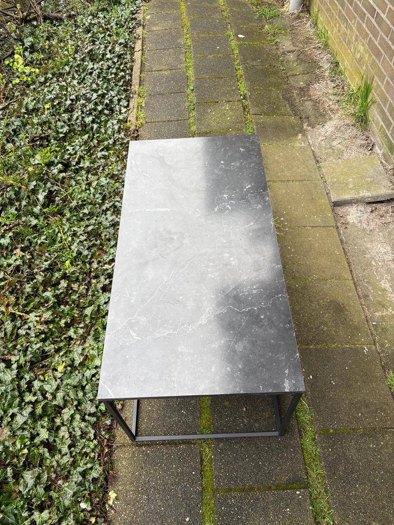 Salontafel marble look, Ophalen, Gebruikt, IJzer