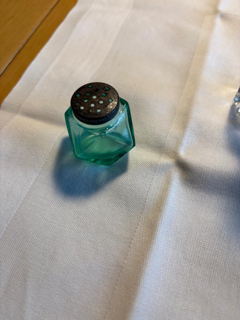 glazen zoutvaatje, annagroen, Antiek en Kunst, Ophalen of Verzenden