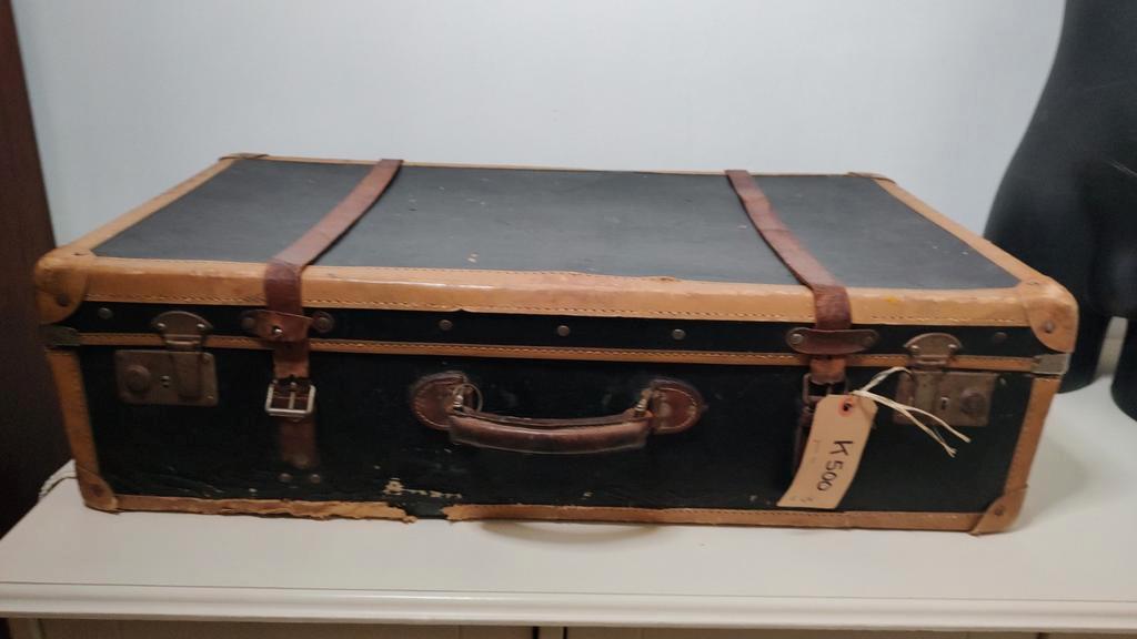 K500 VINTAGE jaren 50 koffer / hutkoffer van geperst karton, Overige materialen, Gebruikt, -, -