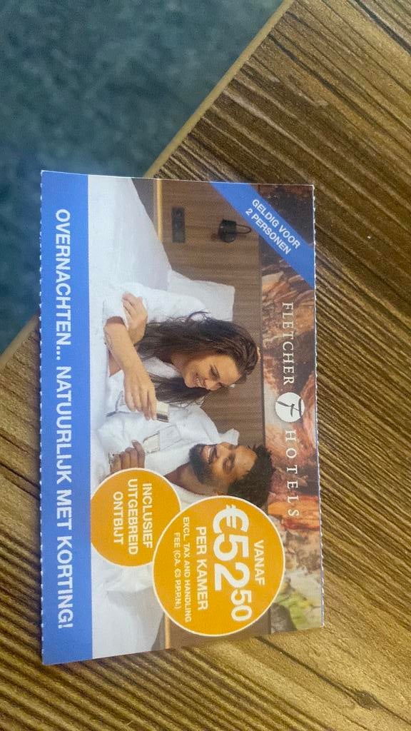 Overnachting incl ontbijt met code, Tickets en Kaartjes, Twee personen, 1 overnachting