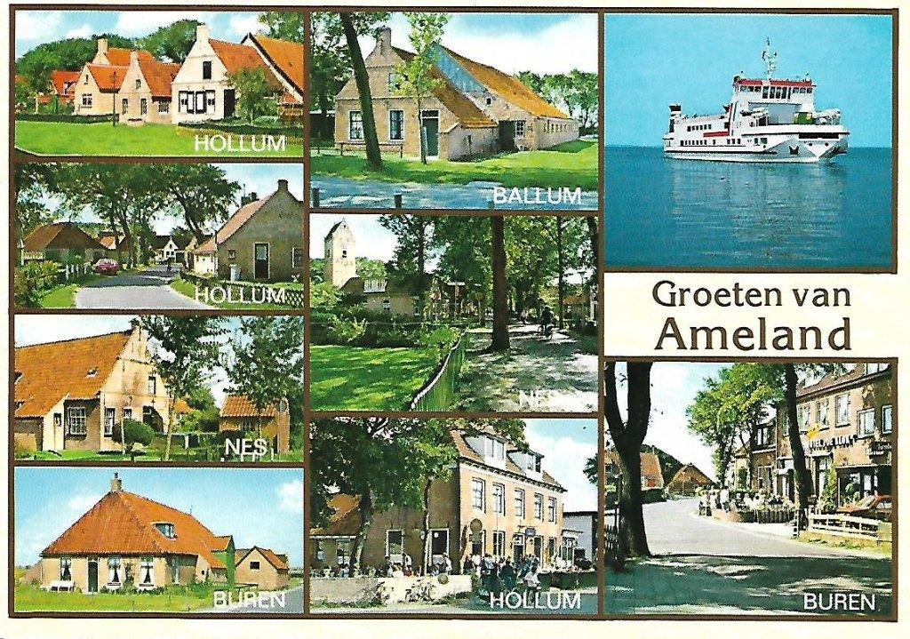 Ameland- -9-luik, Verzenden, 1980 tot heden, Gelopen, Waddeneilanden
