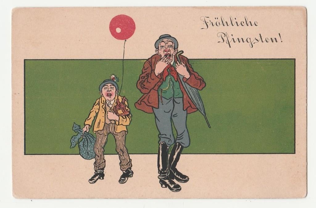 Pinksteren.  Meer dan 120 jaar oude kaart., Verzenden, Voor 1920, Ongelopen, Overige thema's