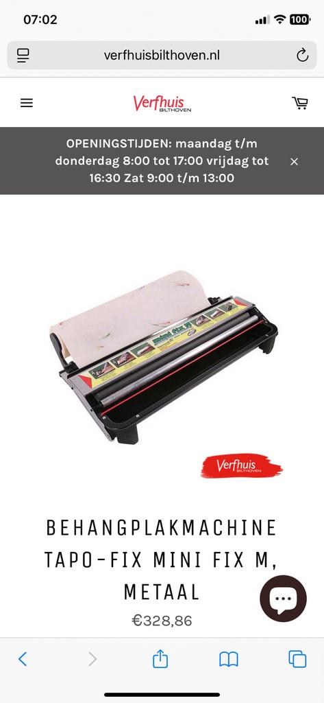 €329,- behang machine nieuw in doos behangplakmachine, Ophalen, Minder dan 10 m²