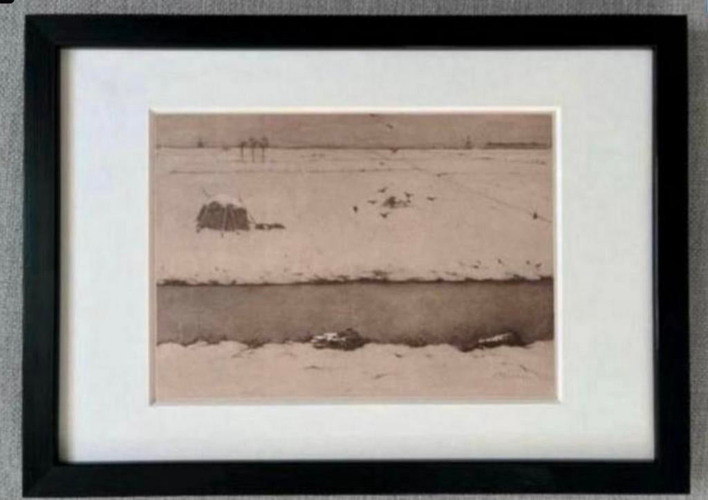 Jan Mankes 1889-1920 / Heliogravure Winterlandschap 1923, Antiek en Kunst, Kunst | Etsen en Gravures, Ophalen