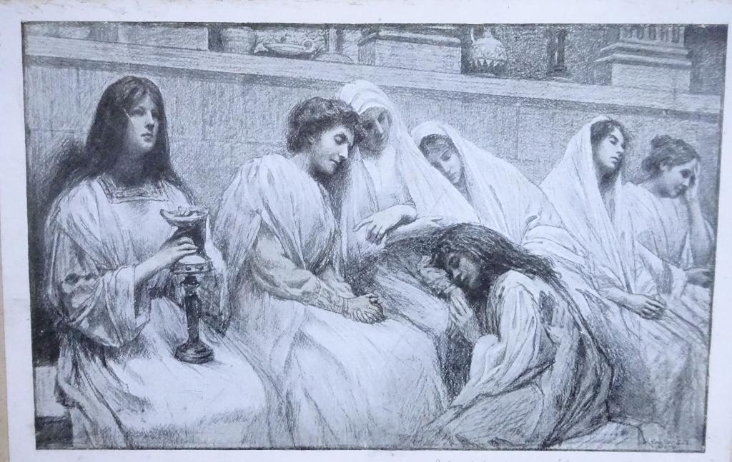 Eugene Burnand: de 10 maagden -Bijbelverhaal Matteus 25:1-13, Verzenden