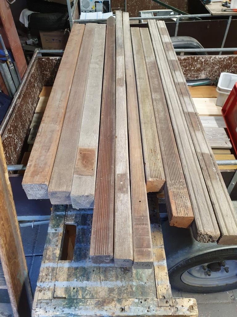 Azobe palen, Tuin en Terras, Palen, Balken en Planken, Ophalen, Gebruikt, Palen, Hardhout