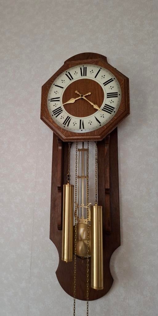 Mooie eiken houten klok, werkt nog goed, Ophalen