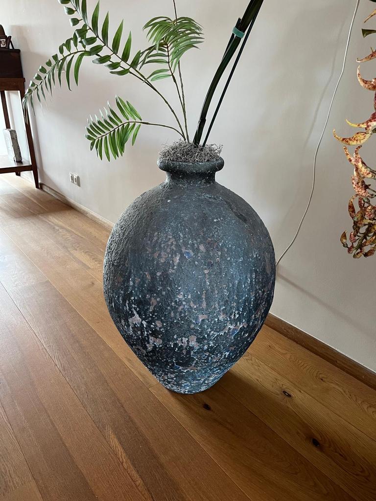 Grote stenen kruik, Ophalen, Steen, 50 tot 75 cm, Blauw