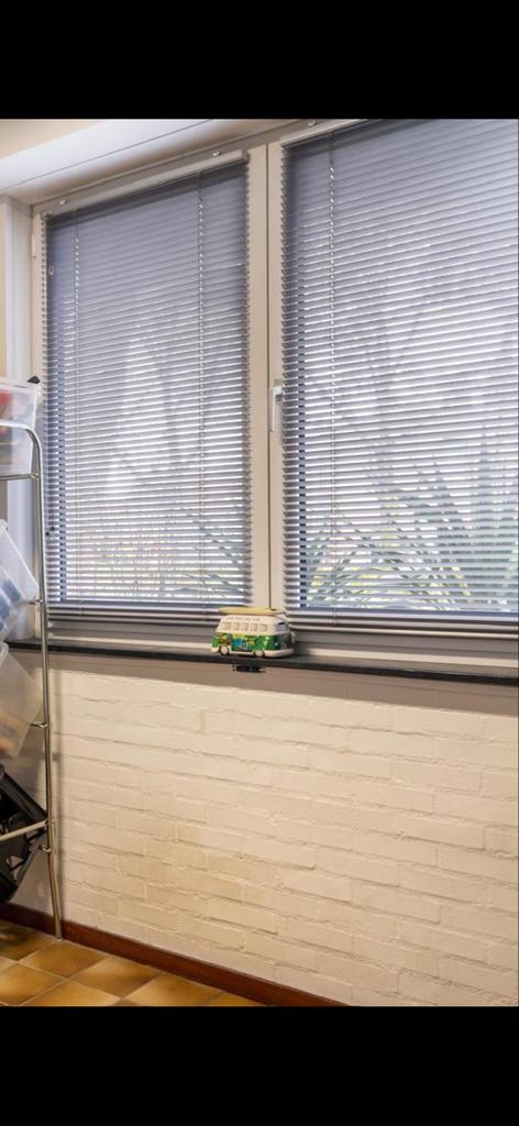 Luxaflex Grijze jaloezieën, Ophalen, Gebruikt, Grijs, 100 tot 150 cm