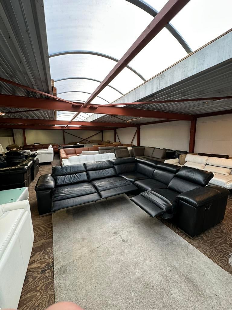 Zwart leren design relax hoekbank bank Z.G.A.N., 2871SK, 125 cm of meer, Mariansoliak8@gmail.com, Ophalen of Verzenden