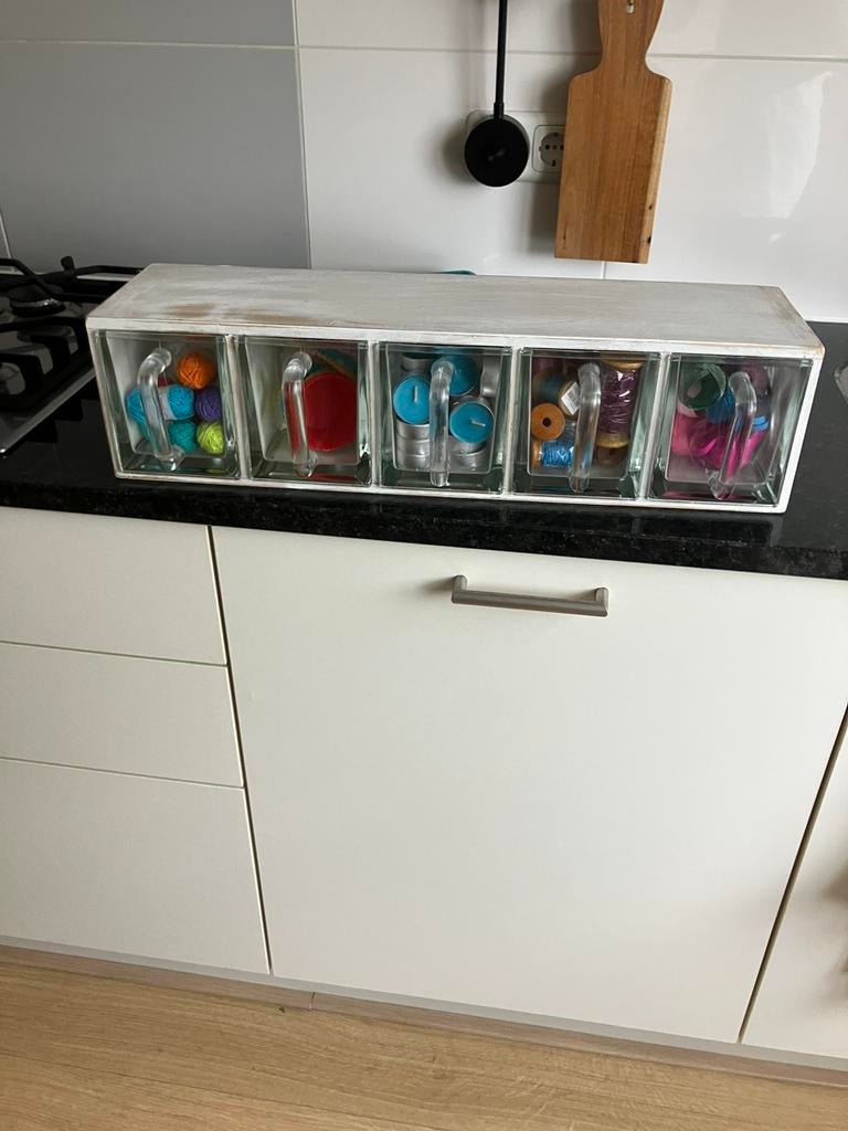 Kruiden- / voorraad- / gruttersrek vintage, Huis en Inrichting, Keuken | Keukenelementen, Gebruikt, Minder dan 100 cm, 50 tot 100 cm