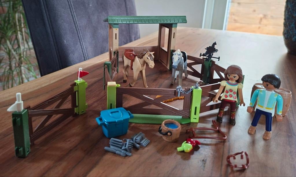 Playmobil spirit javier stal hek weide paarden poppetjes, Ophalen of Verzenden, Gebruikt, Los playmobil