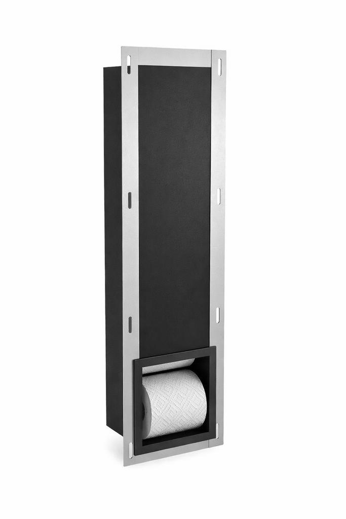 Toiletrolhouder inbouw - Reserve Rolhouder - Zwart, Huis en Inrichting, Verzenden, Zo goed als nieuw, Zwart