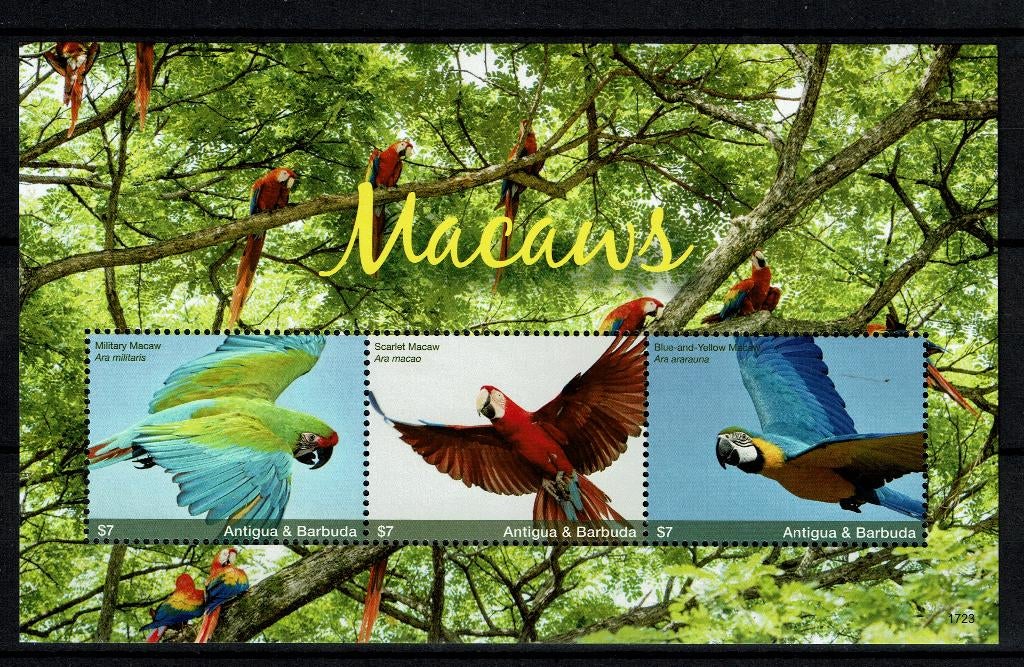 ANTIGUA 2017 PF BLOK PAPEGAAIEN PARROTS VOGELS BIRDS 2, Ophalen of Verzenden, Postfris, Dier of Natuur